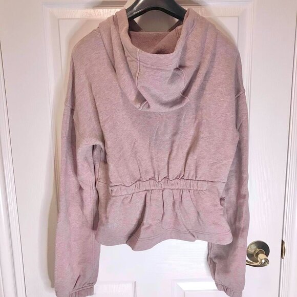 💖🌸 R-A-R-E Lululemon Cropped Peplum Hoodie Jacket Sweater in pretty Pink - Picture 15 of 15